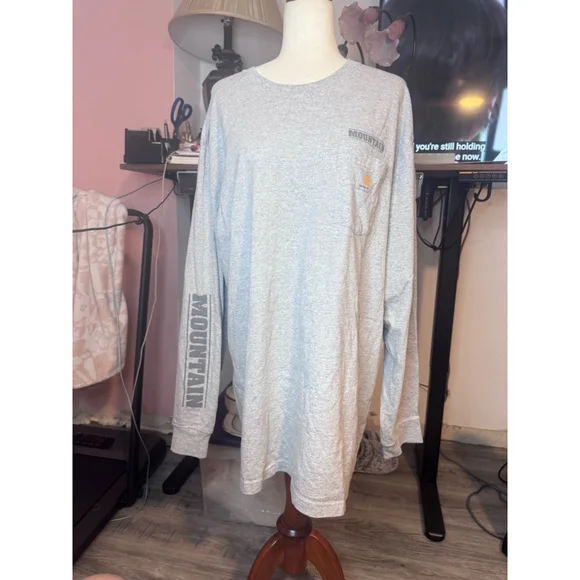 Carhartt long sleeve shirt 2XL gray logo - Picture 1 of 9